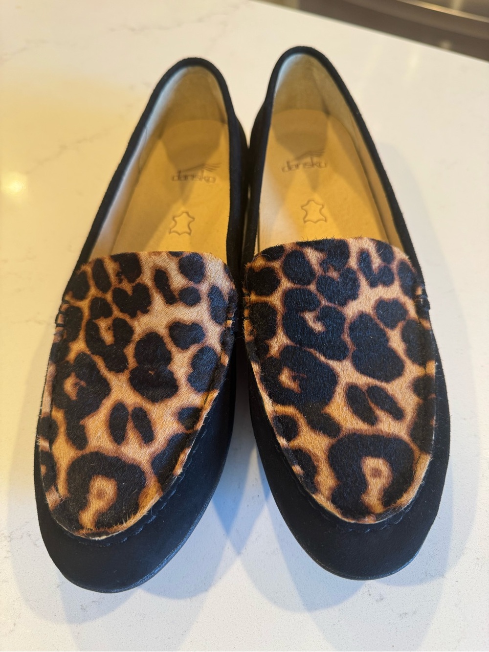Dansko Leopard-Print Slip-On Loafers Size 40